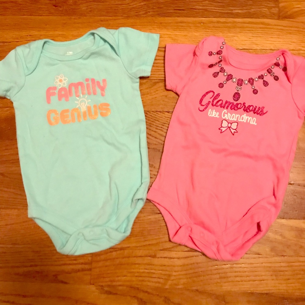 Baby girl onesies, size 6-9 months